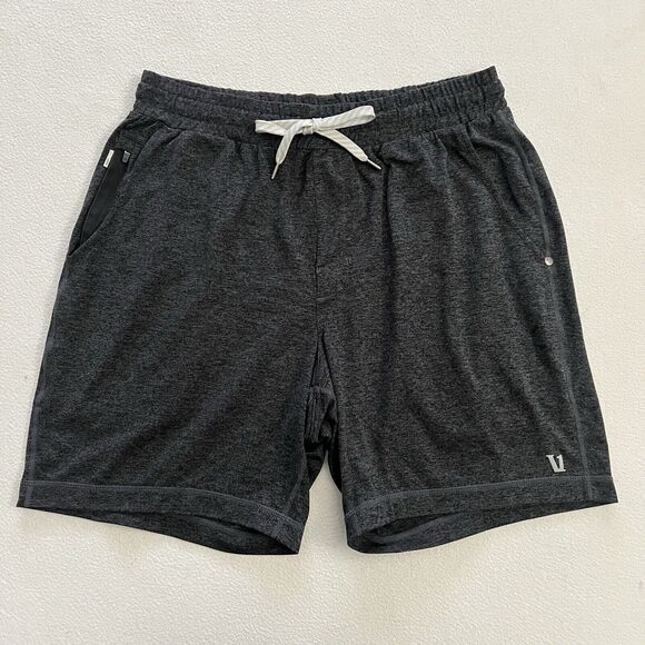 Vuori Men Charcoal Heather Gray Ponto DreamKnit Drawstring Stretch Short 7” M - Picture 1 of 8